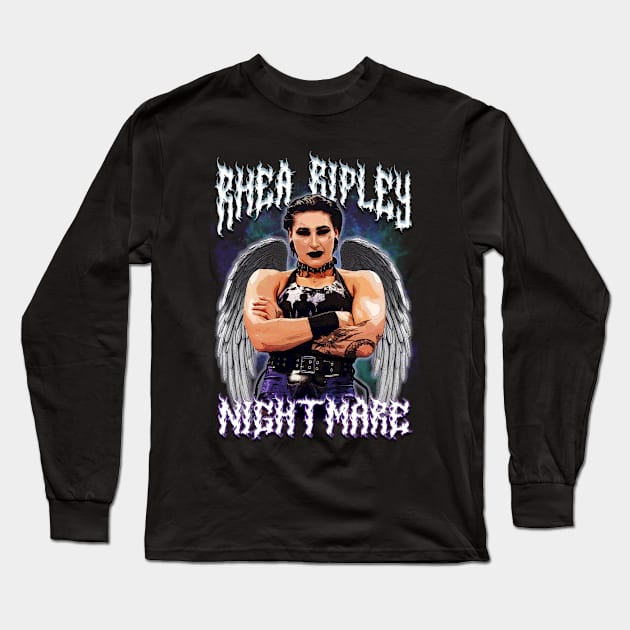 Rhea Nightmare Long Sleeve T-Shirt by RetroVania